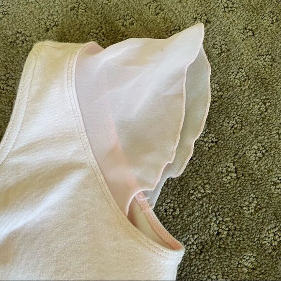Capezio Little Girls Flutter Sleeve Ballet Leotard with Monogram Size M - Picture 2 of 9
